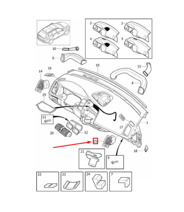 39816572 - VOLVO XC60 MK1 Right Outer Dash Breather 39816572 NEW