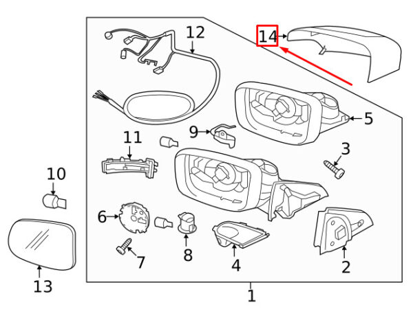 39821940 - VOLVO XC60 MK1 FRONT RIGHT WING MIRROR COVER 39821940 NEW GENUINE