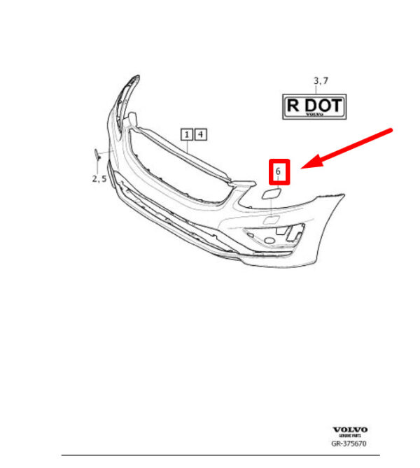 39823131 - VOLVO XC60 MK1 FRONT LEFT BUMPER COVER 39823131 NEW GENUINE