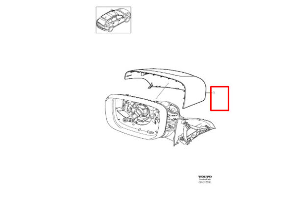 39829581 - VOLVO XC60 FRONT LEFT DOOR MIRROR COVER 39829581 NEW GENUINE