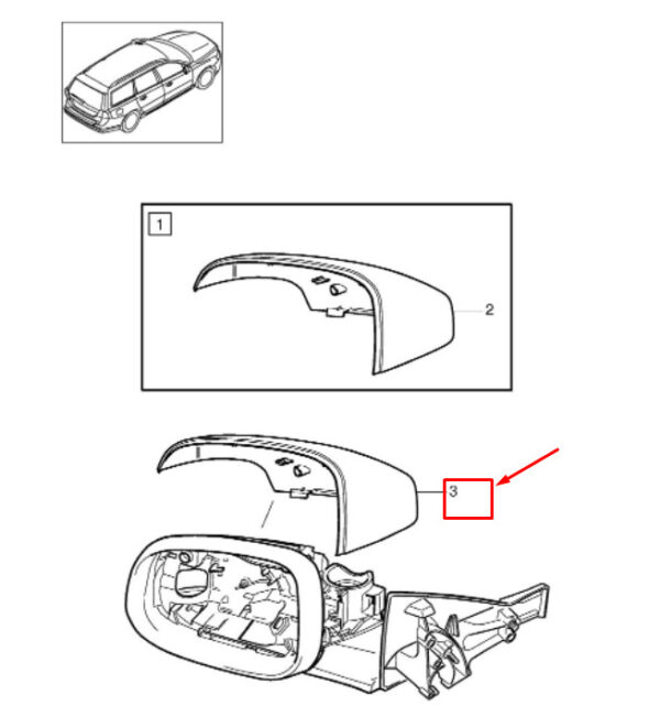 39850563 - VOLVO V40 Hatchback Front Right Door Mirror Cover Cap 39850563 NEW GENUINE
