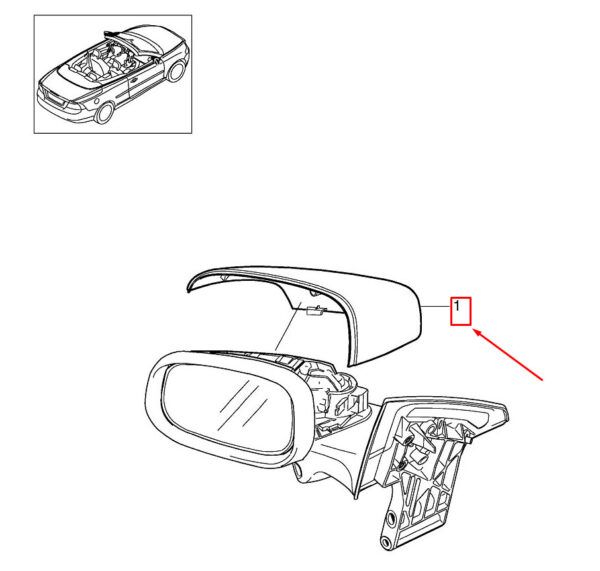 39853119 - VOLVO C30 Front Right Door Mirror Cover 39853119 NEW GENUINE