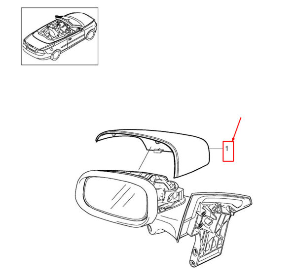 39853574 - VOLVO V40 Hatchback Front Left Door Mirror Cover Cap 39853574 NEW GENUINE