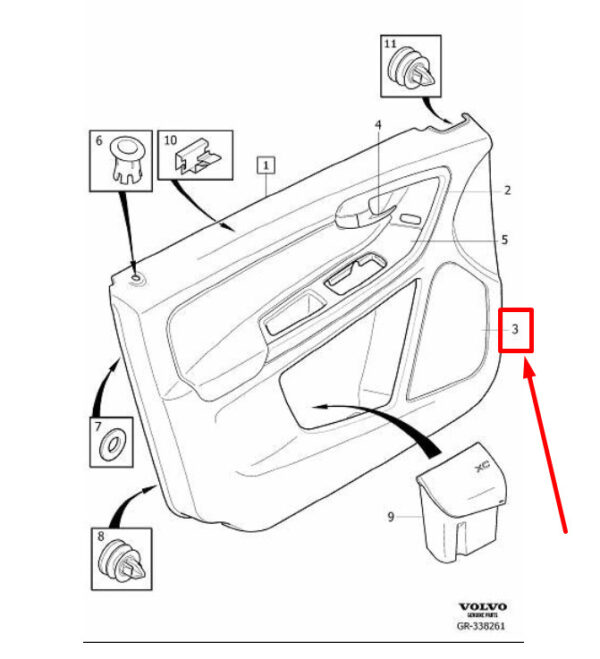 39856982 - VOLVO XC60 MK1 FRONT RIGHT SPEAKER COVER 39856982 NEW GENUINE