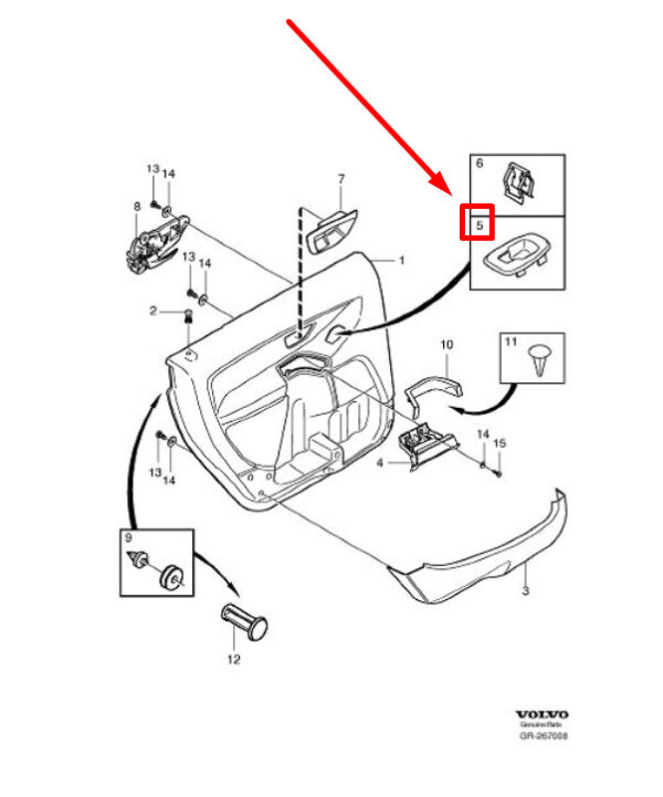39858872 - VOLVO XC90 MK1 REAR DOOR WINDOW SWITCH PANEL 39858872 NEW GENUINE