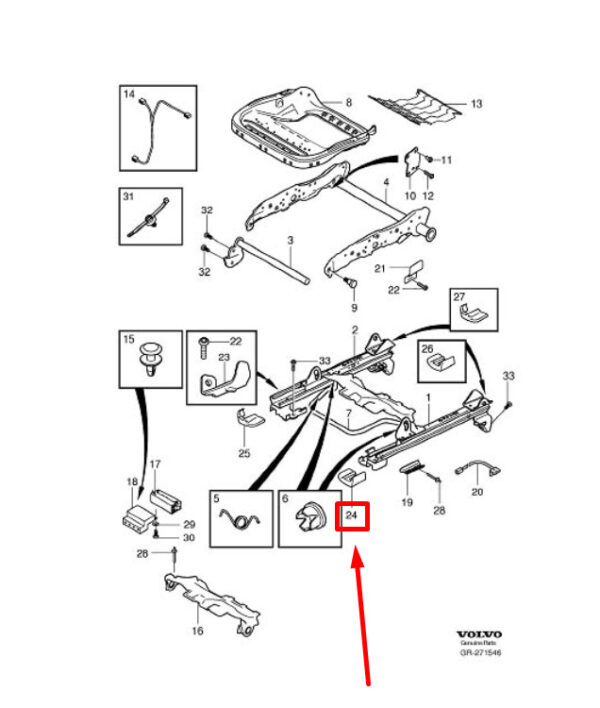 39870488 - VOLVO C30 Front Left Outer Seat Track Cover 39870488 NEW GENUINE