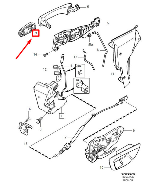 39882401 - VOLVO XC90 MK1 FRONT RIGHT HANDLE OUTER COVER 39882401 NEW GENUINE