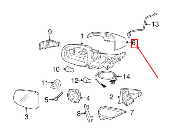 39883196 - VOLVO V70 III BW MK3 Front Left Door Mirror Cover 39883196 NEW GENUINE