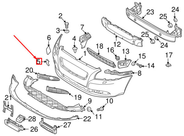39886277 - VOLVO S40 MK2 Front Bumper Tow Eye Cap 39886277 NEW GENUINE