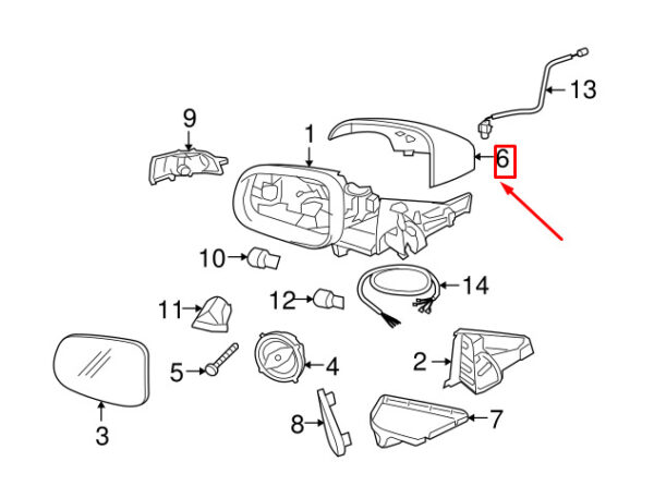 39896570 - VOLVO V70 III BW MK3 Front Left Door Mirror Cover 39896570 NEW GENUINE