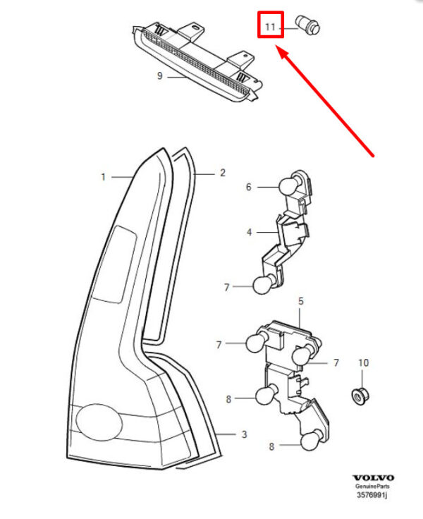39964090 - VOLVO C70 MK2 REAR DOOR PANEL CLIP 39964090, NEW, GENUINE