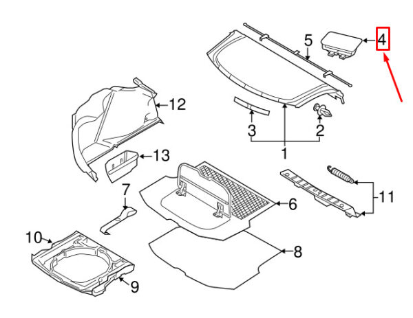 39984012 - Volvo S40 MK2 Rear Seat Belt Guide Cover Black 39984012 NEW GENUINE