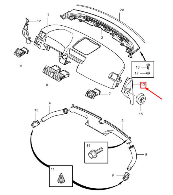 39994696 - Volvo C70 II Convertible MK2 Right Instrument Panel Side Cover 39994696 NEW
