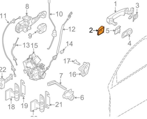 39998270 - Volvo XC70 MK2 External Door Lock Cylinder Handle Cover G