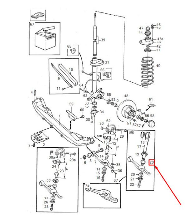 6819057 - Volvo V70 MK1 Front Handlebar Bra 6819057 NEW GENUINE