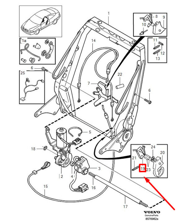 8619233 - VOLVO C70 MK1 LEFT WIRING REAR SEAT 8619233 NEW GENUINE
