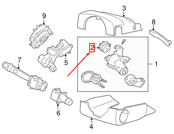 8650054 - Volvo S60 MK1 ignition lock 8650054 NEW ORIGINAL