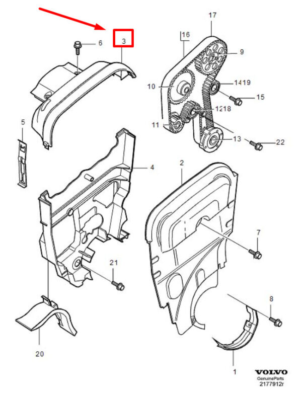 8658541 - Volvo XC90 MK1 Motor Top Gear Chain Cover 8658541 NEW REAL