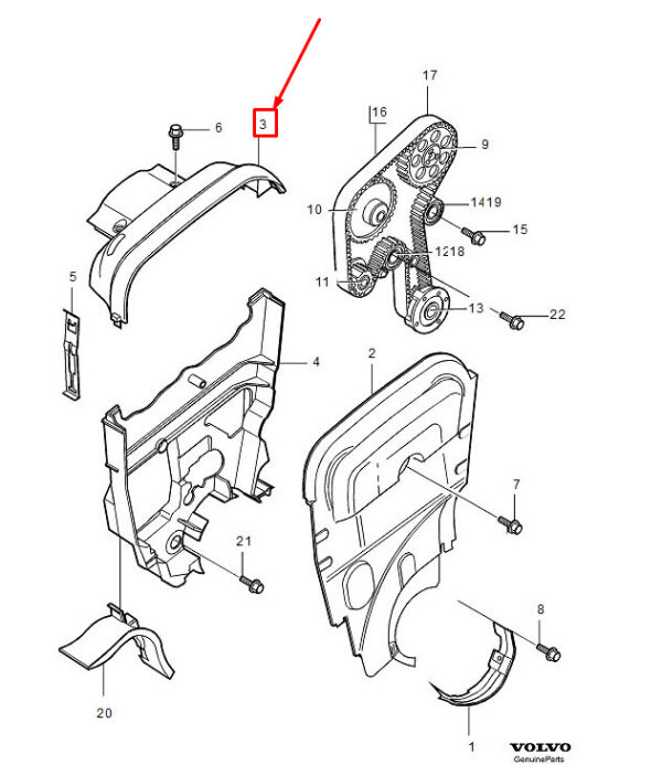 8658542 - Volvo S60 I MK1 Top Gear Cover 8658542 NEW ORIGINAL