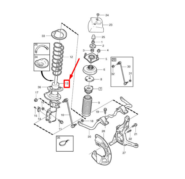 8667250 - VOLVO V70 MK2 FRONT SHOCK ABSORBER 8667250 NEW GENUINE