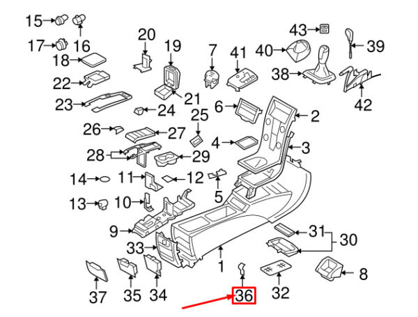 8687477 - VOLVO C30 CENTRE CONSOLE HINGE 8687477 NEW GENUINE