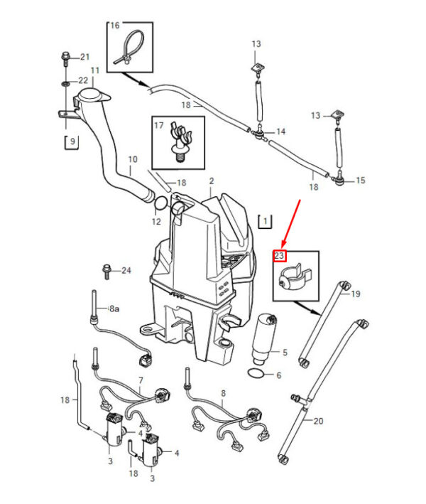 9135343 - VOLVO XC90 MK1 WASHER MOUNT 9135343 NEW GENUINE