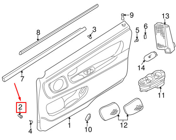 9164841 - Volvo S60 MK1 door trim sleeve 9164841 NEW REAL