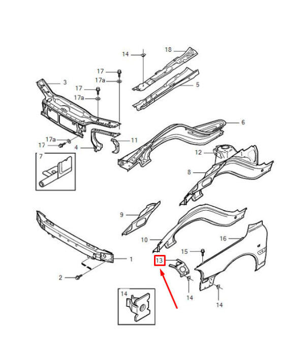9474206 - Volvo XC70 P2 Front Right Fender Mount 9474206 NEW GENUINE