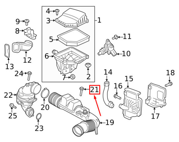 985183 - VOLVO XC90 MK1 ENGINE AIR INTAKE HOSE BOLT 985183 NEW GENUINE