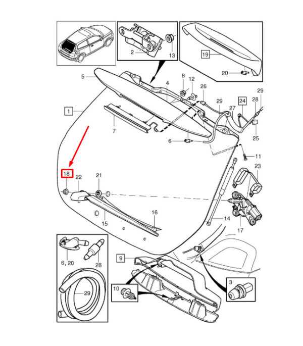 985921 - VOLVO XC90 MK1 Trunk Lid Flange Groove 985921 NEW GENUINE