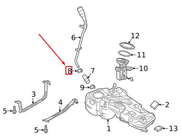 988028 - Volvo XC90 MK1 Hose Clamp for Fuel Tank Pipes 988028 NEW REAL