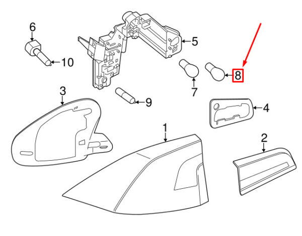 999554 - VOLVO S60 MK2 REAR LIGHT BULB 999554 NEW GENUINE