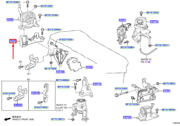 1234125010 - Toyota RAV 4V XA50 Spacer for Engine Suspension 1234125010, Original Part