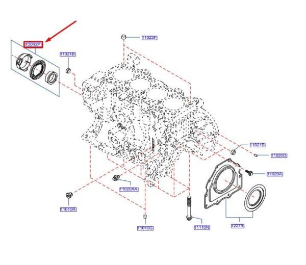1351000QAD - NISSAN QASHQAI J11 MK2 Front Engine Crankshaft Oil Seal 1351000QAD NEW GENUINE