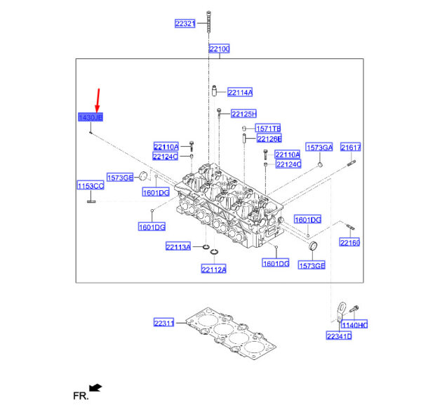 1430304121 - Hyundai i30 MK3 cylinder head pass pin 1430304121, original part