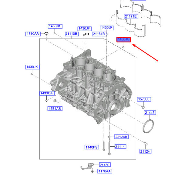 1430306140 - Hyundai Tucson NX4 Cylinder Block Passport Pen 1430306140, NEW, ORIGINAL