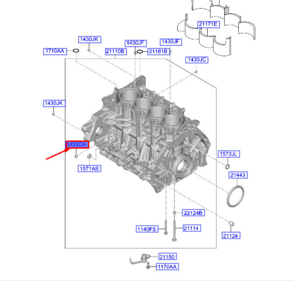 1433108090 - Hyundai Tucson NX4 cylinder block socket 1433108090, original part