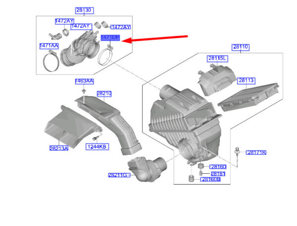 1471180006B - Hyundai Tucson NX4 MK4 Air Hose Clamp 1471180006B, Original Part
