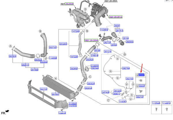 1472007006B - Hyundai i20 MK3 Intercooler Hose Clamp 1472007006B, Original