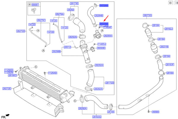 1472032006S - HYUNDAI i30 MK3 Recirculation Hose Clamp 1472032006S NEW GENUINE