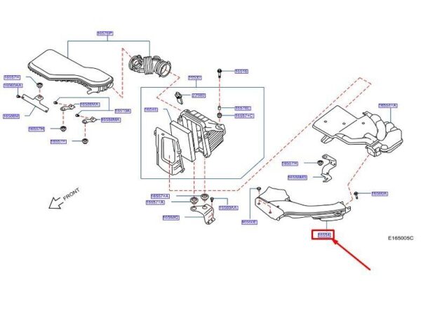 165544ED0A - NISSAN QASHQAI J11 MK2 Air Intake Duct 165544ED0A NEW GENUINE