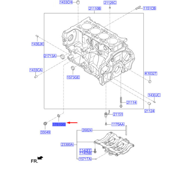 1751218000 - KIA SPORTAGE QL MK4 Cylinder Block Adapter Gasket 1751218000 NEW GENUINE