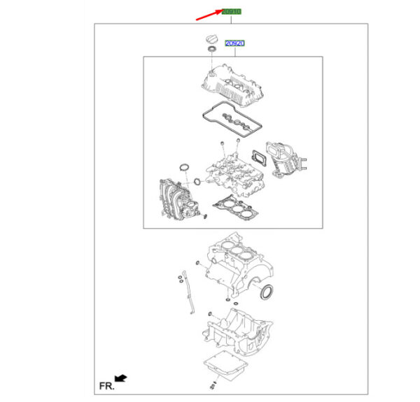 2091004P03 - Hyundai Kona MK1 OS Engine Overhaul Gasket Set 2091004P03, NEW, ORIGINAL