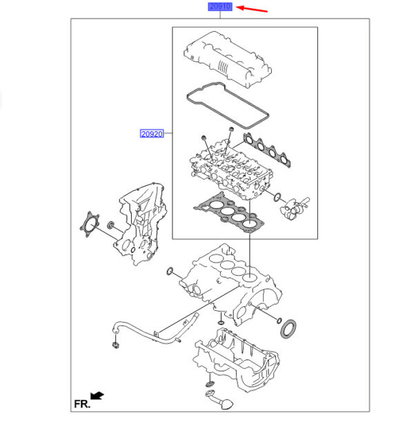 209102BJ01 - Hyundai i30 MK3 Engine Overhaul Gasket Set 209102BJ01, NEW, ORIGINAL