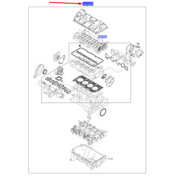 209102UU00 - Hyundai Kona MK1 OS Engine Overhaul Gasket Set 209102UU00, NEW, ORIGINAL
