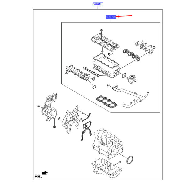 209202AZ01 - Hyundai i30 MK3 Engine Overhaul Top Gasket Set 209202AZ01 NEW ORIGINAL