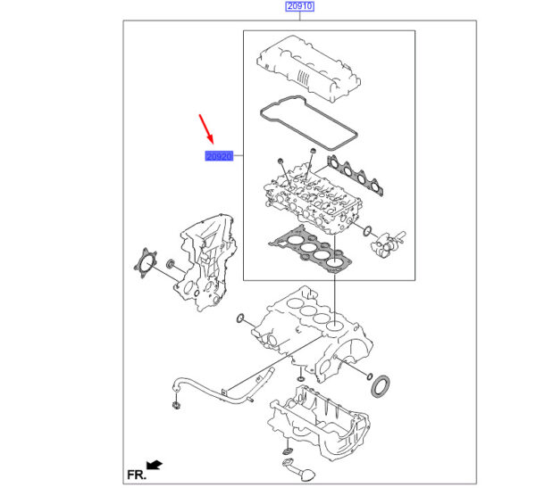 209202BK01 - Hyundai i30 MK3 Engine Overhaul Top Gasket Set 209202BK01 NEW ORIGINAL