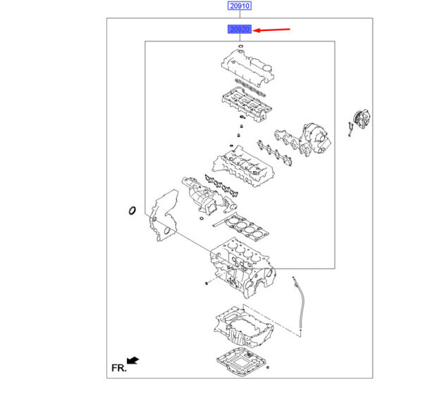 209202FU00 - Hyundai Santa Fe MK1 DM Engine Overhaul Top Gasket Set 209202FU00 NEW