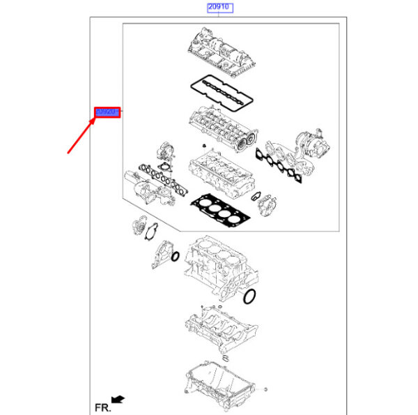 209202UU01 - Hyundai Tucson NX4 MK4 Engine Gasket Set 209202UU01, NEW, GENUINE