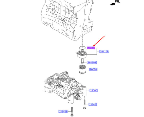 210607520 - HYUNDAI SANTA FE MK3 DM Engine Oil Cooler O-Ring 210607520 NEW GENUINE